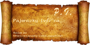 Pajenszky Ivána névjegykártya